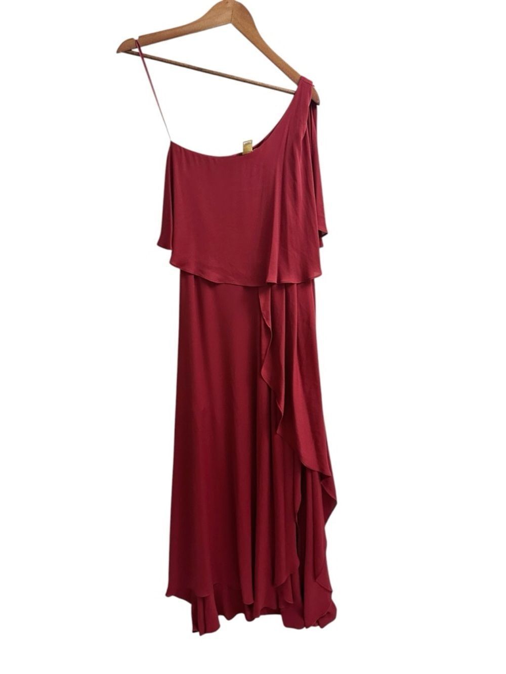 H&M One Shoulder Maxi Dress Red Gold Tag Size 4